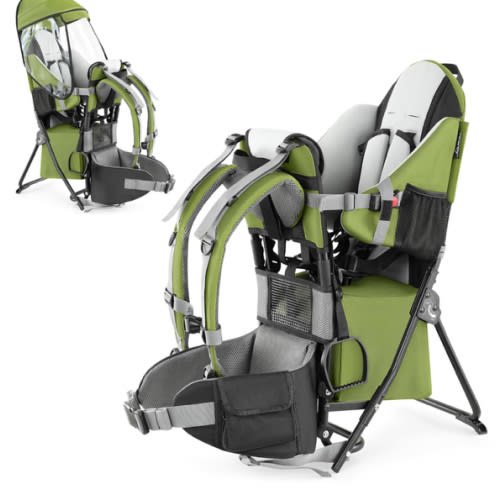 besrey Baby Backpack Carrier, Toddler Hiking Backpack with Safety 3-Height Seat, Adjustable Straps&Waist Belt, Foldable Frame Lightweight Large Capacity Child Carrier for Hiking (Army Green)