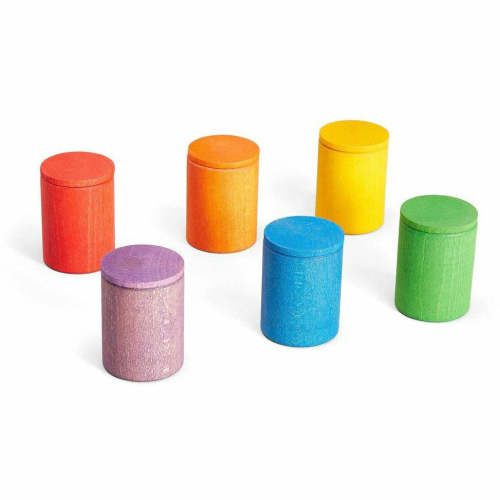 Grapat 6 Colored Cups with Covers - Montessori Toy – The Natural Baby Company