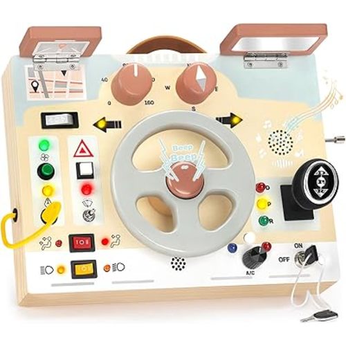 Joyreal Montessori Toddler Busy Board - Montessori Toys for 1 2 3 Years Old