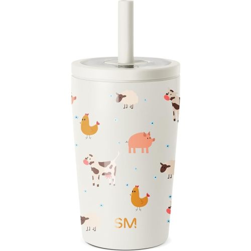 Simple Modern Stainless Steel Toddler Cup with Straw | 12oz | Farm Animals