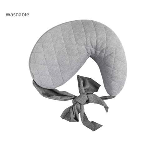 Boppy Anywhere Travel Nursing Pillow, Soft Gray, Plus Sized to Petite with Stretch Belt, Portable Nursing Pillow, Breastfeeding and Bottle-Feeding Support, Machine Washable