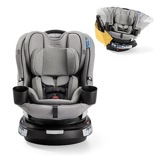 Graco EasyTurn 360 2-in-1 Convertible Car Seat, 360 Degree Rotating Infant to Toddler Rotating Car Seat, 2 Modes Forward and Rear Facing, Slim Design, Solae