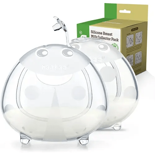 haakaa Ladybug Breast Milk Collector - Soft Breast Shells | Wearable Nursing Cups | Breastmilk Saver| Letdown Catcher for Pumping,Breastfeeding Moms,Protect Sore Nipples(Silicone 2.5 oz/75 ml,2PK)