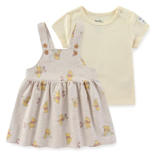 Disney Winnie the Pooh Baby Girls Jumper Dress with Shirt 2 Pc Set Infant