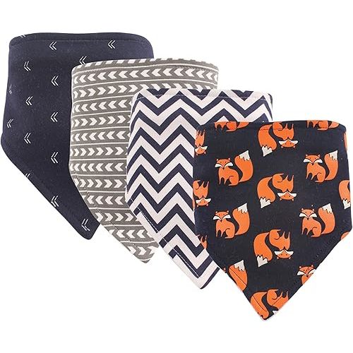 Hudson Baby Unisex Baby Cotton Bandana Bibs, Foxy, One Size