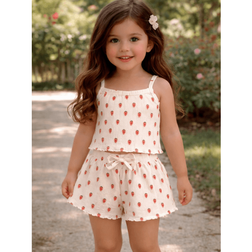 White Strawberry / Organic Pointelle Summer Set