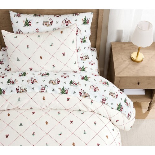 Embroidered Holiday Duvet Cover & Shams | Pottery Barn Kids