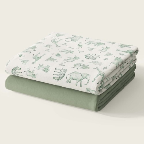 Watercolor Safari Crib Sheet Set