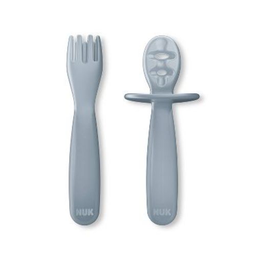 NUK for Nature Pretensil Dipper Spoon and Fork Set - 2pk: BPA-Free, Includes Baby Spoon and Fork