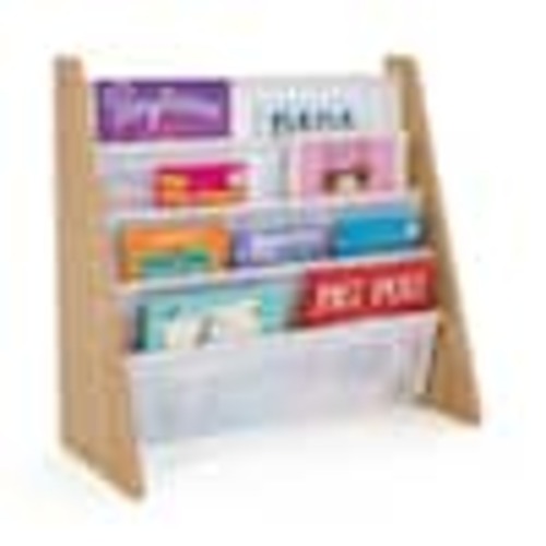 Humble Crew Journey Collection Natural and White 4-Pocket Storage Book Rack WO173