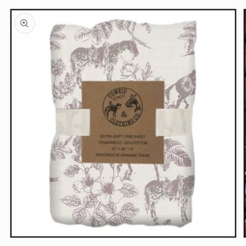 Western Daydream Rose Cotton Muslin Crib Sheet – Cowkid Clothing Company