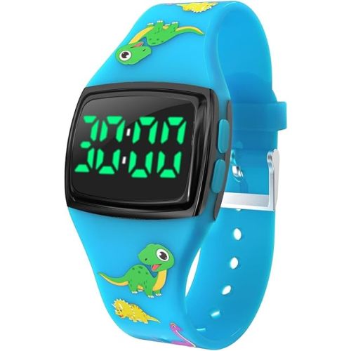 SKYROKU Toddler Potty Training Watch – Magnetic Charging, 5 Timing Modes, Ultra-Long Standby, Cute Dinosaur Design, Music & Flash Reminders, Silicone Strap, Large Dial for Easy Use (Blue)