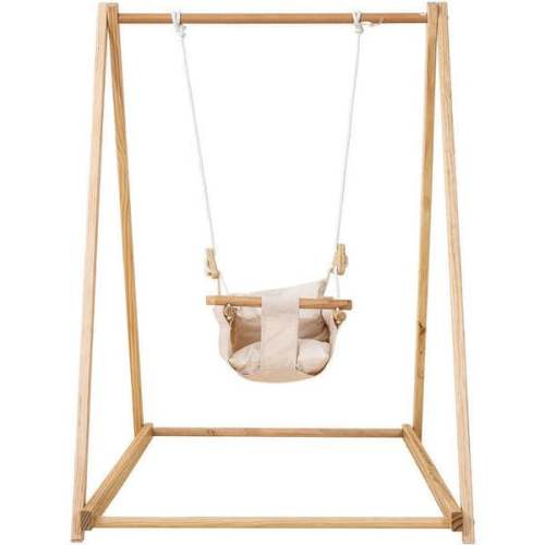 Spruce - Baby and Toddler Foldable Wooden Swing Set, Beige - Avenlur | Maisonette