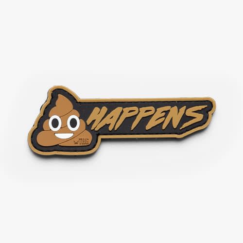 Tactical Baby Gear PVC Morale Patch - Poop Happens | Durable PVC patch with hook-and-loop backing for diaper bags, backpacks, EDC kits and tactical gear.