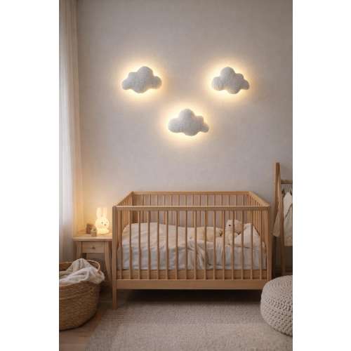 Kids Nursery Cloud Night Light – Modern Wall Lamp, Gender Neutral Decor