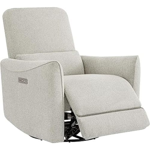 CHITA Oversized Power Recliner Chair Swivel Glider for Big and Tall, FSC Certified Living Room Nursery Rocking Chair with Lumbar Support, Dove Grey