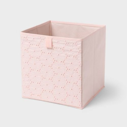 11" Fabric Bin Eyelet Blush - Brightroom™