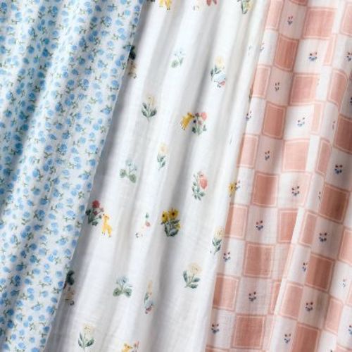 Muslin Swaddle Baby Blanket - Traditional Floral - 3pk - Cloud Island™