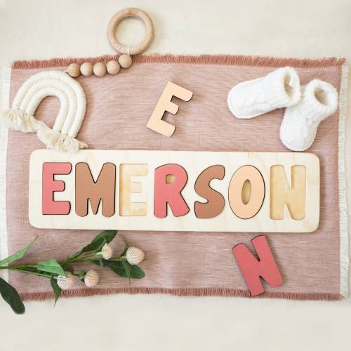 Wooden Name Puzzle, Christmas Gift for Kids, Name Puzzles for Toddlers, Montessori, First Birthday, Baby Shower Gift, Custom Name Puzzle