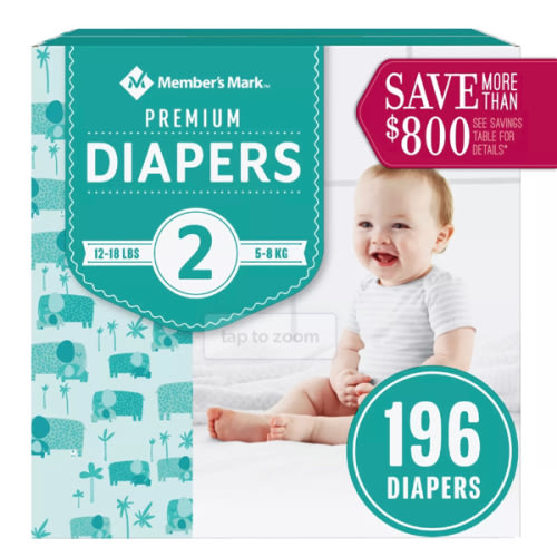 Member's Mark Premium Baby Diapers (Size 2) - Sam's Club