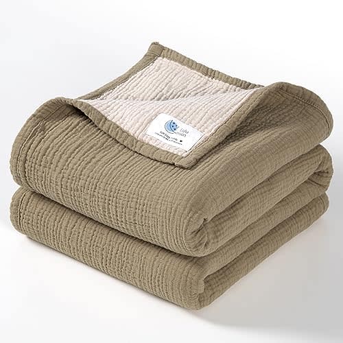 lulumoon Muslin Baby Blanket Neutral: Cotton Toddler Blanket for Daycare