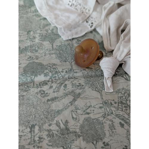 sage green Crib Sheet READY SHIP cottage trees baby Fitted bedding whimsy bunny rabbit