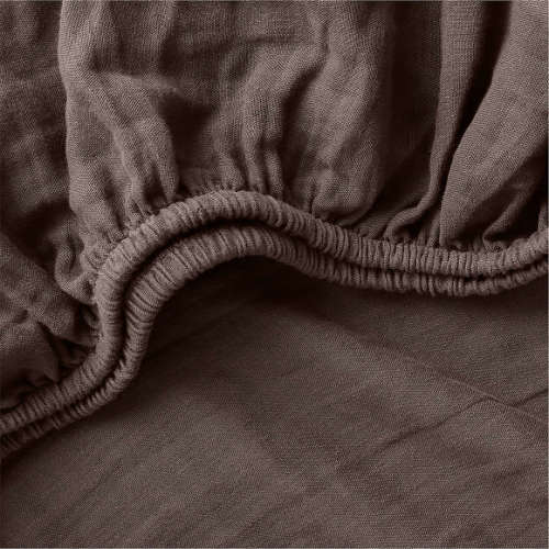 Supersoft Cacao Brown Organic Cotton Gauze Baby Crib Fitted Sheet