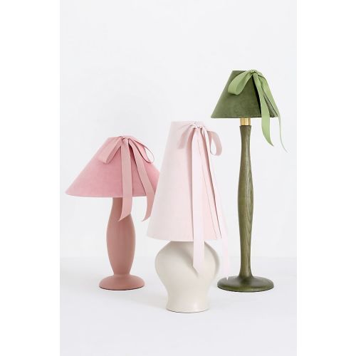 Bosette Bow Velvet and Wood Table Lamp