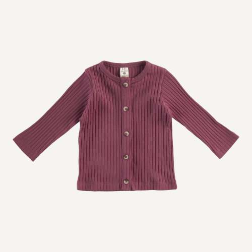 long sleeve cardigan | wild ginger | organic cotton wide rib