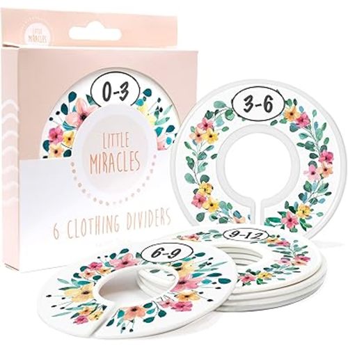 Baby Closet Size Dividers - Rustic Floral Nursery Closet Dividers for Baby Clothes - Dividers by Month for Baby Girl Nursery Decor - Flower Baby Closet Dividers for Clothing Racks - [Rustic Floral]