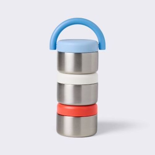 5 fl oz 3pc Stacking Snacker Food Storage Cups - Americana - Cloud Island™