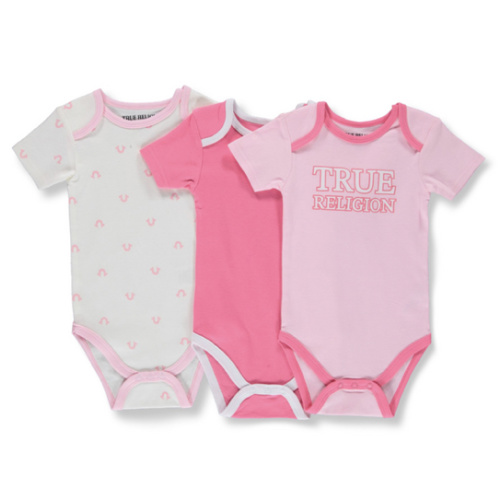 True Religion Baby Girls' 3-Pack Bodysuits