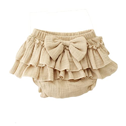 RUKOSU Baby Girls Bloomer Skirt Shorts Bowknot Cotton Gauze Ruffle Diaper Cover Shorts Briefs Cute Bloomers Underpants