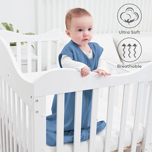 Yoofoss Baby Sleep Sack 0-6 Months Baby Wearable Blanket 100% Organic Cotton 2-Way Zipper TOG 0.5 Toddler Sleeping Sack 3 Pack, Comfy Soft Lightweight(Small)