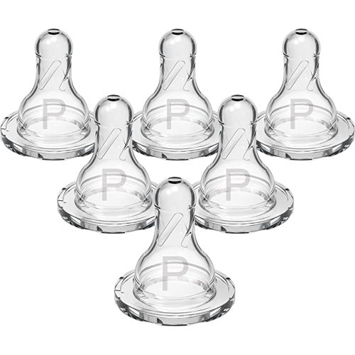 Dr. Brown's Natural Flow Preemie Flow Narrow Baby Bottle Silicone Nipple, Slowest Flow, 0m+, 100% Silicone Bottle Nipple, 6 Pack