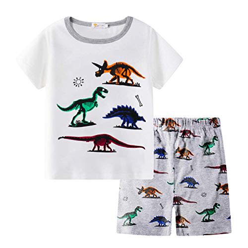 Little Hand Toddler Boys Pajamas Cotton Summer Pjs for Boy Jammies Dinosaur Train Sleepwear Short Sets