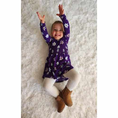 Twilight Blooms Smocked Waist Twirl Dress with Bodysuit