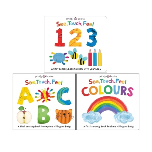 See, Touch, Feel a First Sensory Book Collection 3 Books Set