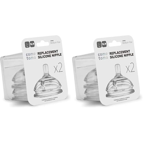 Comotomo Silicone Replacement Nipple, Variable Flow, Y-Cut (Thicker fluids), 2 Count(Pack of 2)
