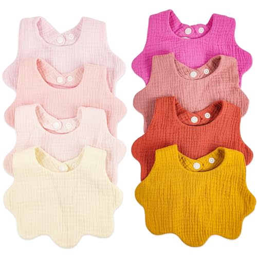 DOSMINE Muslin Baby Bibs for Drooling and Teething Newborn Drool Bibs for Baby Girl Boy
