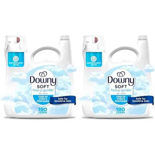 Downy Free & Gentle Liquid Fabric Softener,140 fl oz,190 Loads,Hypoallergenic,Sensitive Skin Friendly Fabric Conditioner Liquid,(Pack of 2)