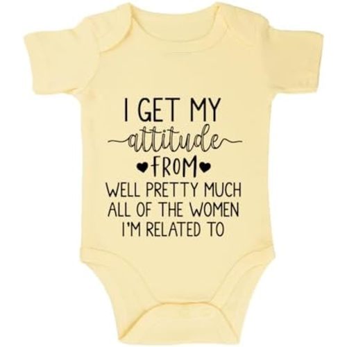 listery I Get My Attitude From All The Women Pretty Baby Bodysuit Funny Baby Girl Clothes Attitude Baby Bodysuit