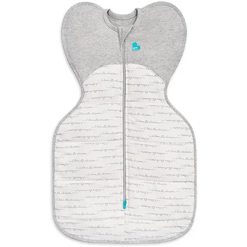 Love To Dream Swaddle Up Warm, Small (3.5-6kg), Built-in Quilt for Cool Room Temperatures (16-20°C), 2.5 TOG, Arms Up Position, Twin Zipper for Easy Nappy Changes, White