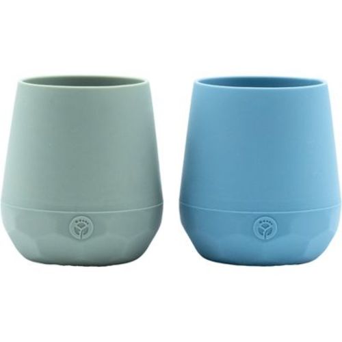 WeeSprout Silicone Baby Training Cups, Set of 2 Soft Silicone Cups - Matte Blue & Matte Green