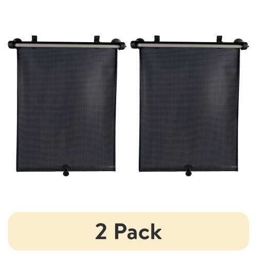 (2 pack) Auto Drive 1 Count Blue Retractable Roller Sun Shade , Size 19" x 14"