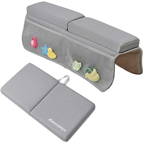 Bath Kneeler and Elbow Rest Pad Bath Kneeler Baby Bath Mat Kneeling Pad Bath Toy Organizer for Tub Kneeling Pad for Bathing Baby Memory Foam