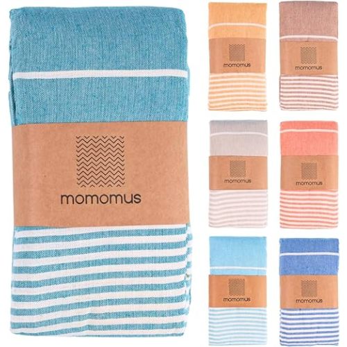 Extra Large Turkish Beach Towel Style – Made of 100% Cotton for Sand-Free Comfort | Oversized Beach Towel – Sandproof Beach Blanket – Big Beach Mat - Outdoor Picnic (Sea Green, 83x94 in)
