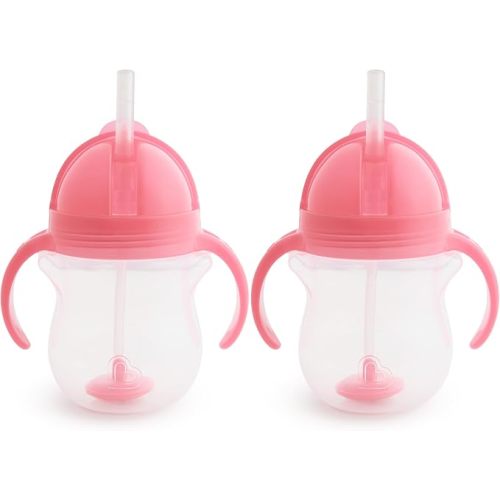 Munchkin Any Angle Sippy Cups, 7 Ounce, 2 Pack, Pink/Purple
