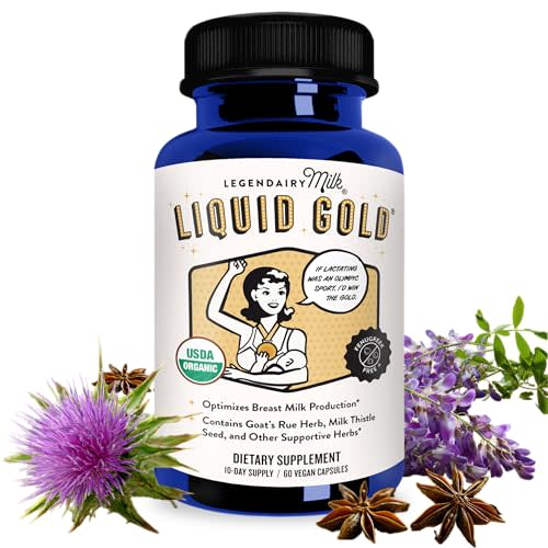 Legendairy Milk Liquid Gold Lactation Support | Lactation Supplement with Organic Goats Rue, Milk Thistle, Shatavari, Fennel, Alfalfa & Anise | Breastfeeding Supplements, 60 Count