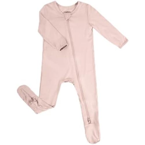 BubblePanda Rayon Made From Bamboo Baby Pajamas Baby Clothes for Boys Girls Unisex Zip-Front Non-Slip Onesie Sleeper